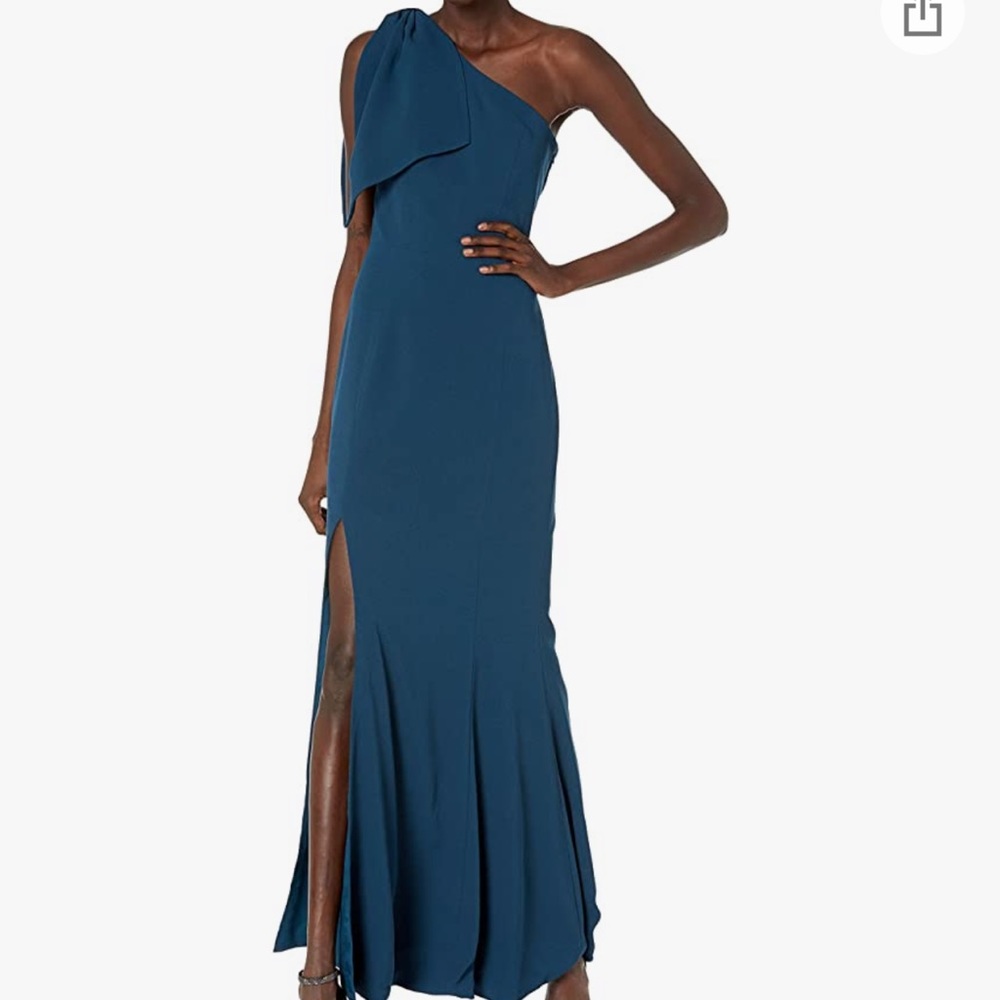 NEW WITH TAGS. Dress the Population Women's Georgina One Shoulder Bow Detail